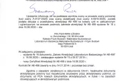 Decyzja o przyznaniu Laboratorium KFB i MB Statusu jednostki notyfikowanej